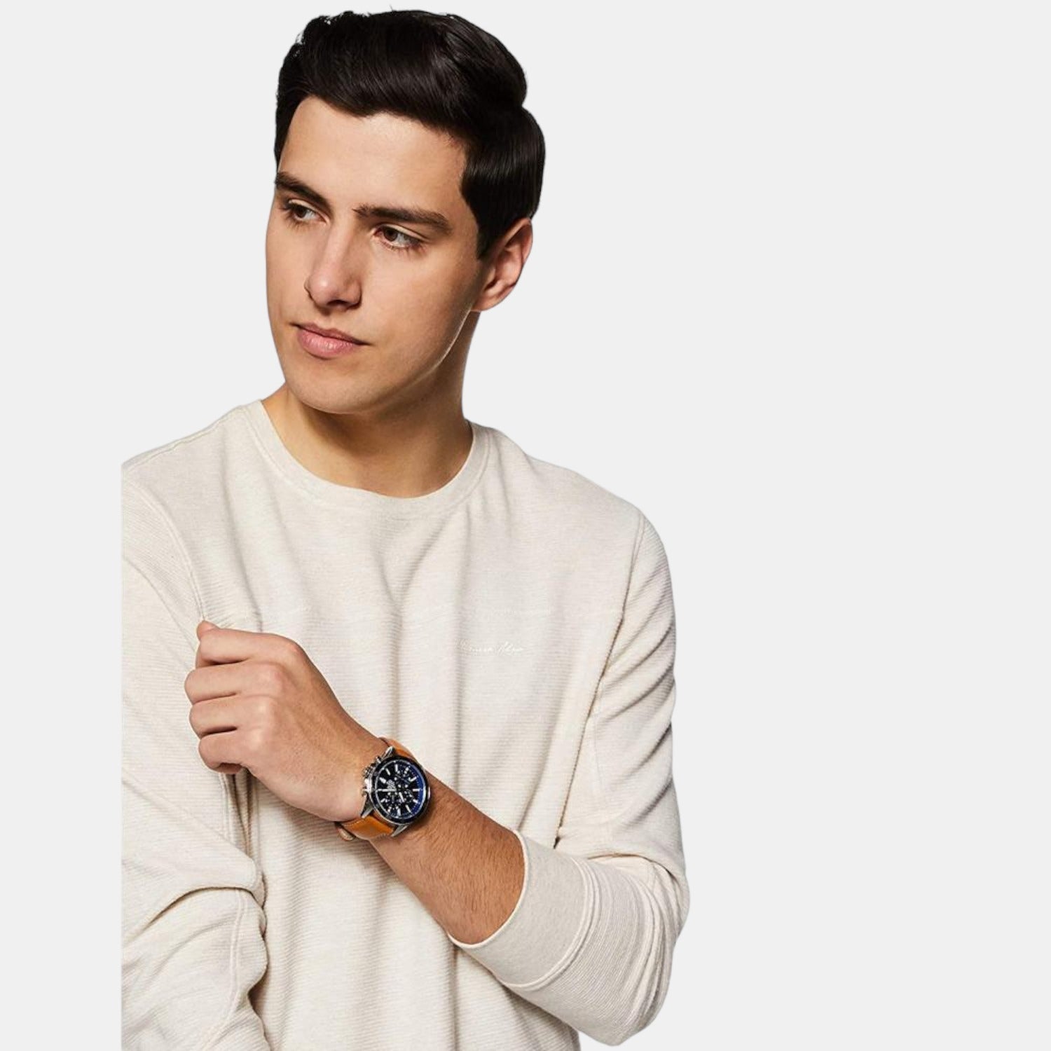 Casio Leather Two Tone watch