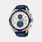 Casio Round Blue Chronograph watch