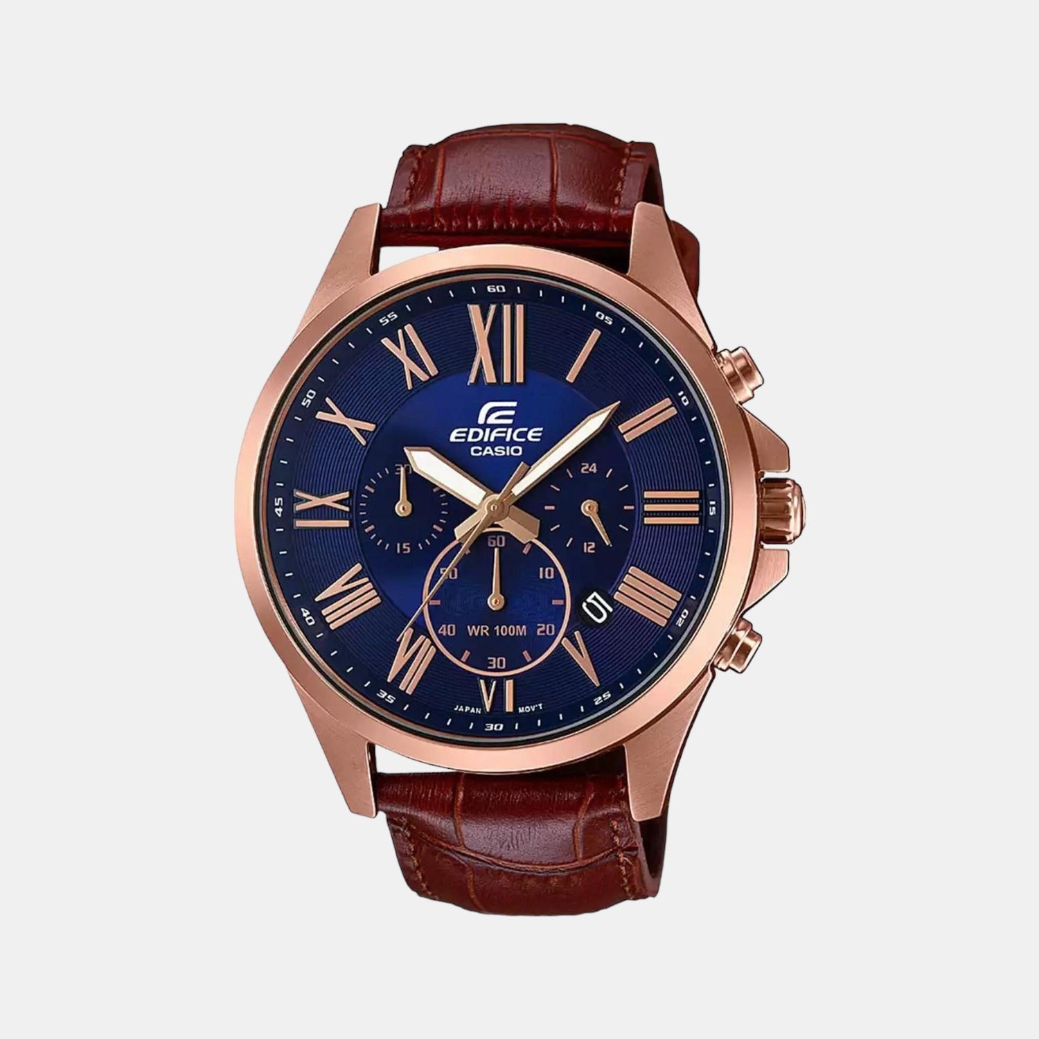 Edifice Male Chronograph Leather Watch EX347