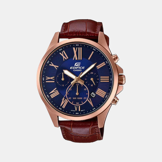 Edifice Male Chronograph Leather Watch EX347