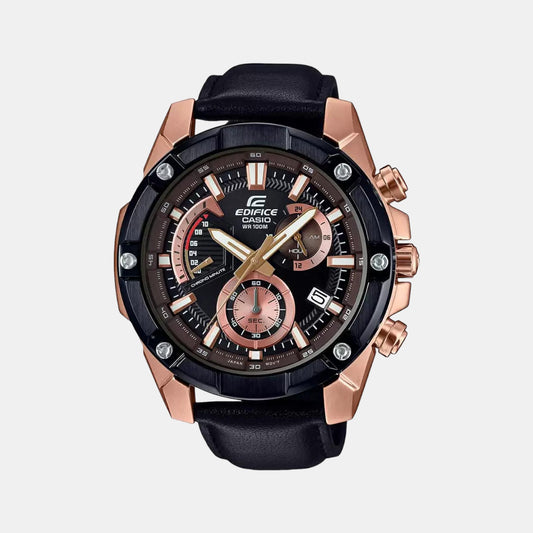 Edifice Male Chronograph Leather Watch EX393