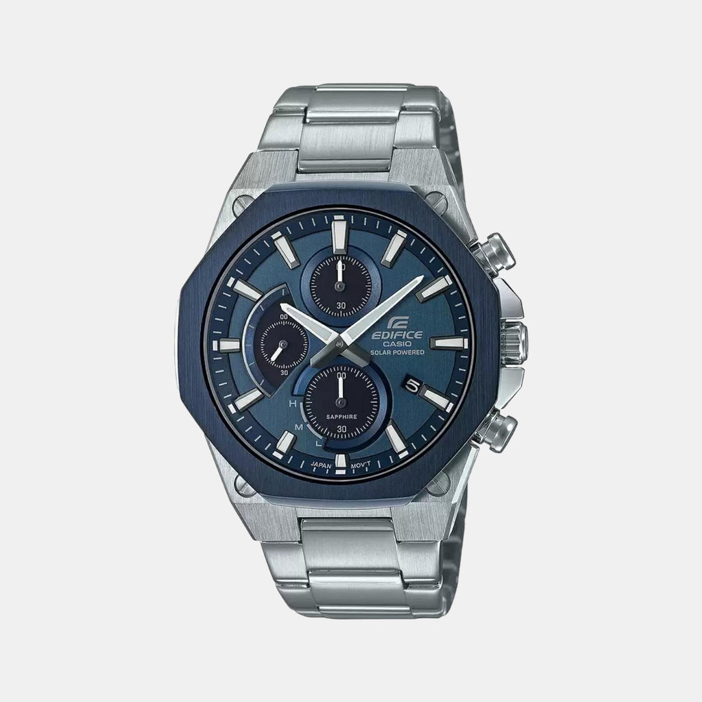 Casio Round Blue Chronograph watch