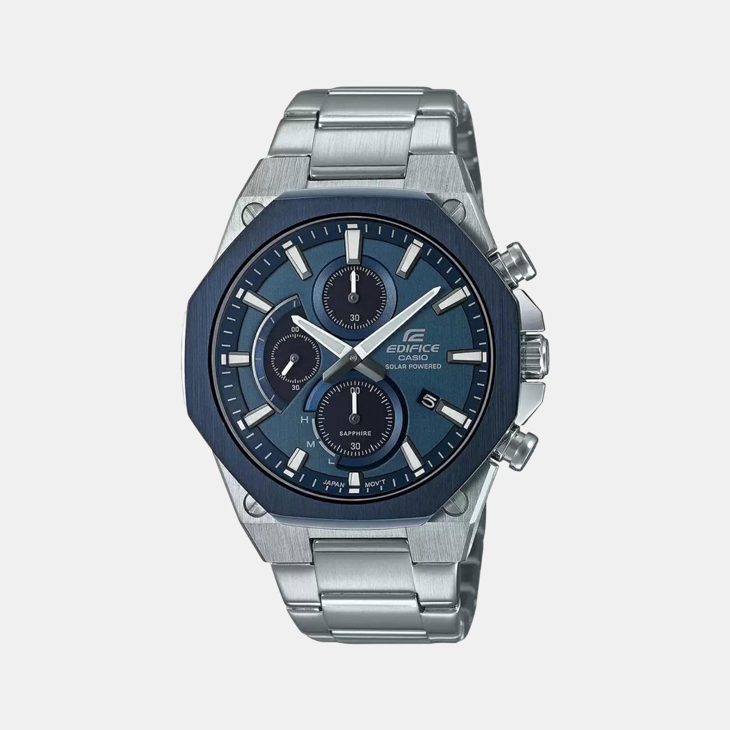 Casio Round Blue Chronograph watch