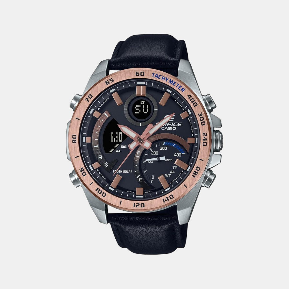 Edifice Male Analog-Digital Leather Watch EX531