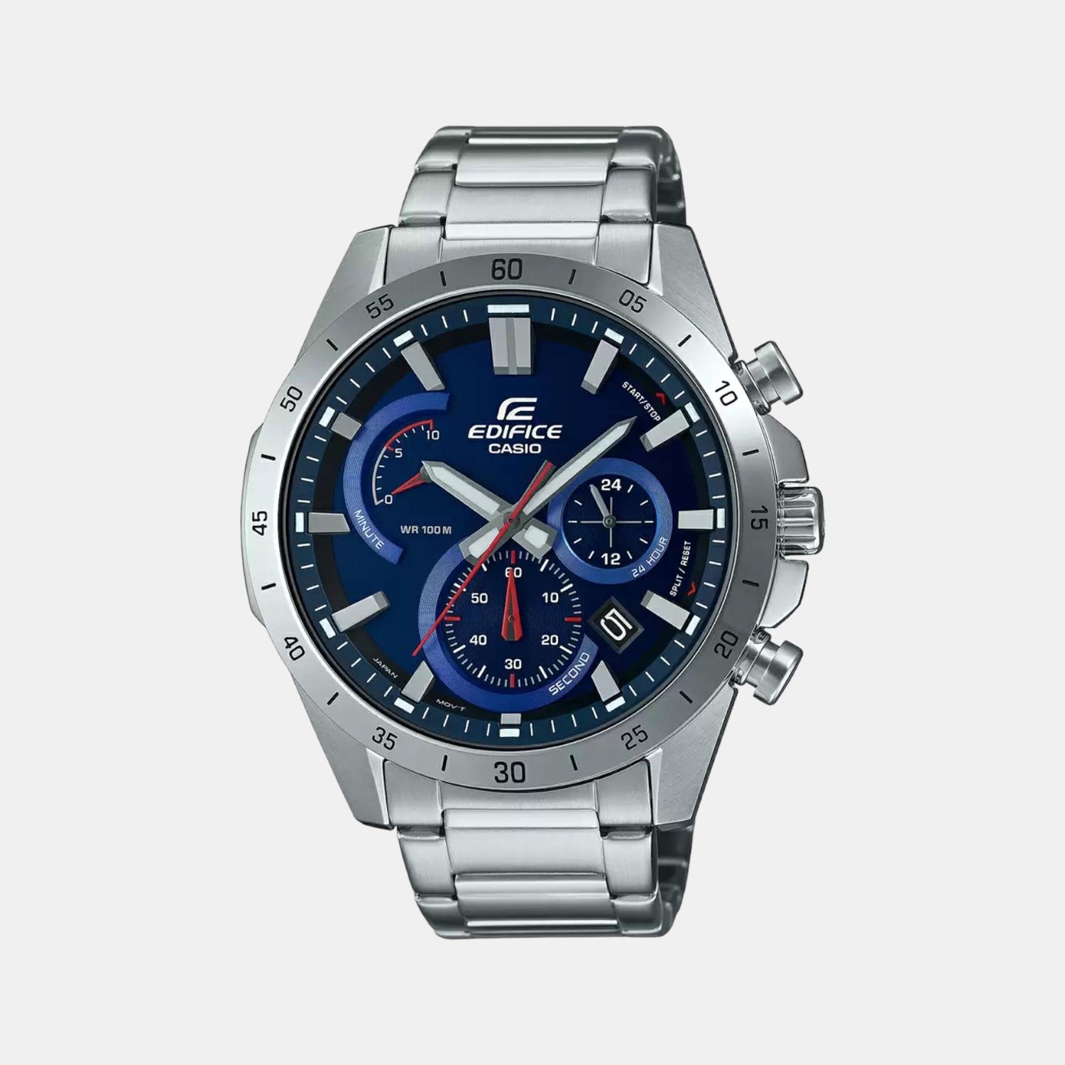 Casio edifice blue dial hot sale watch