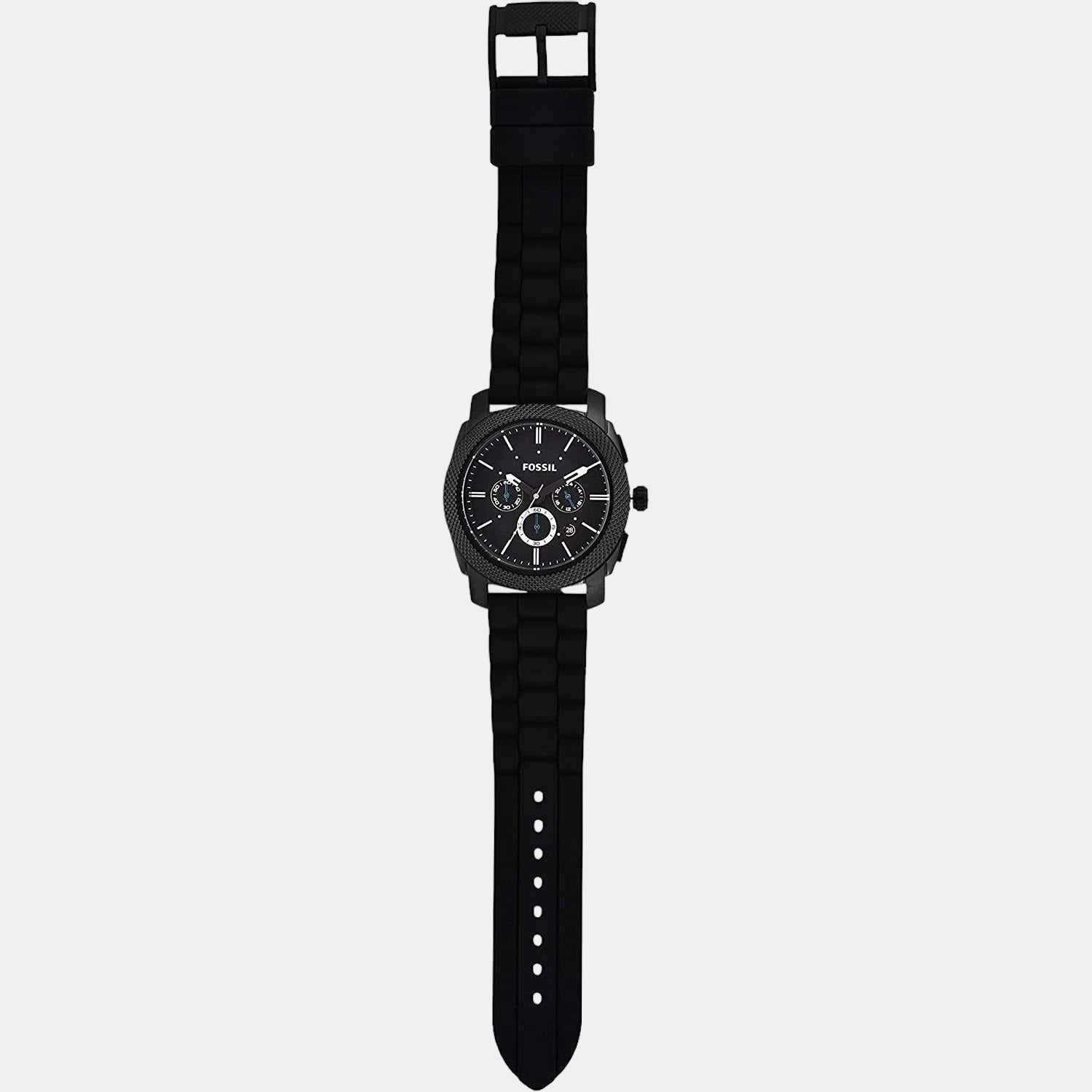 Fossil Male Black Quartz Silicon Chronograph Watch Fossil Just