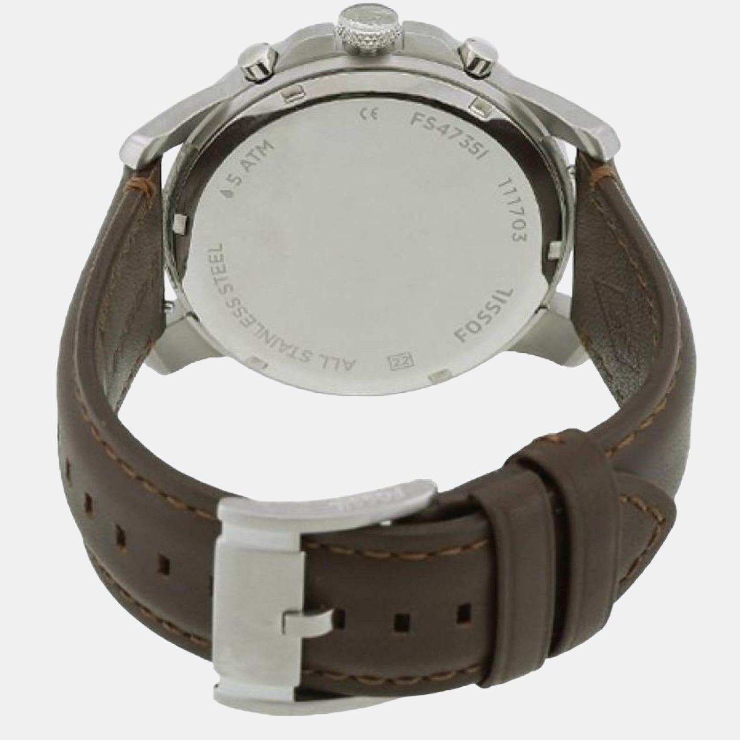 Male Cream Quartz Leather Chronograph Watch FS4735I