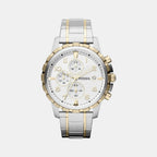 Fossil Round Silver Chronograph watch
