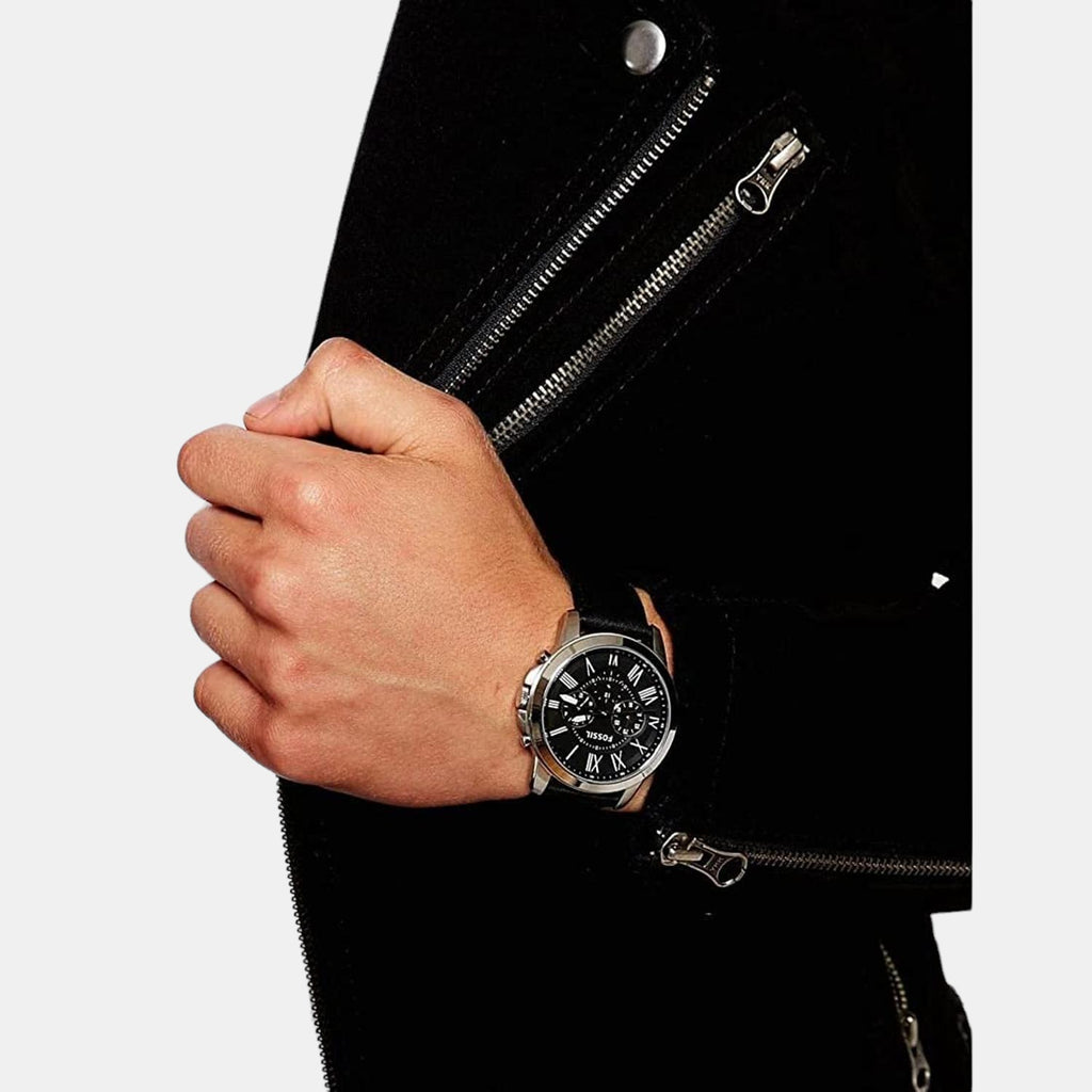 Fossil Leather Black watch