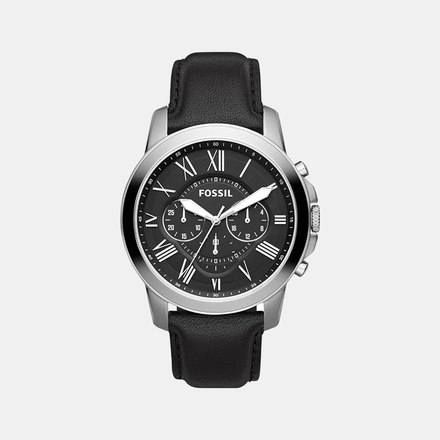 Male Black Leather Chronograph Watch FS4812