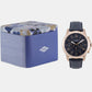 Male Blue Leather Chronograph Watch FS4835