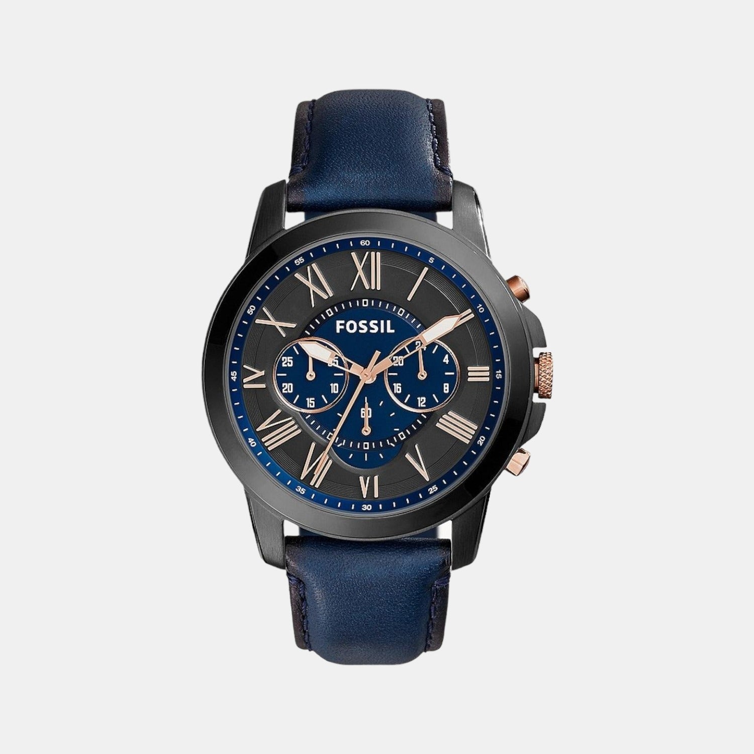 Male Black Leather Chronograph Watch FS5061