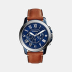 Fossil Round Blue Chronograph watch