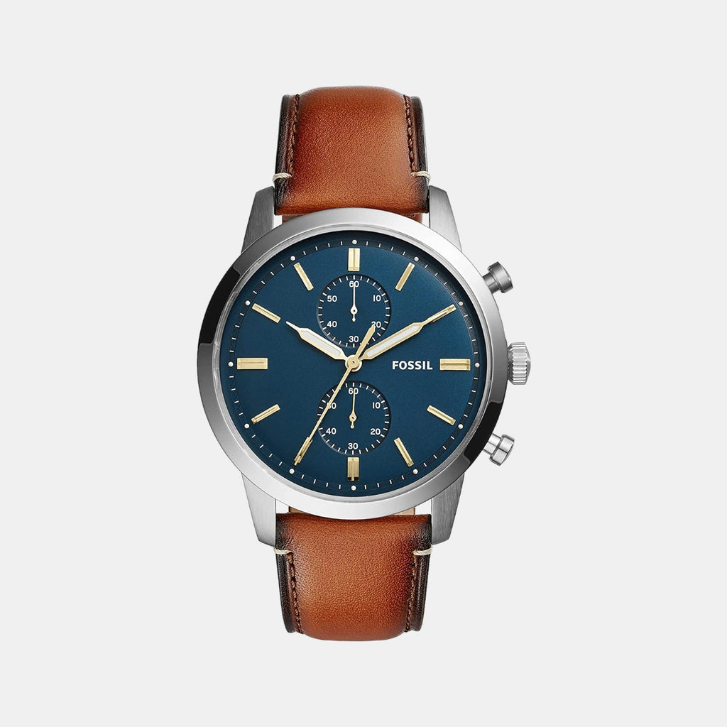 Fossil Round Blue Chronograph watch