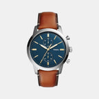 Fossil Round Blue Chronograph watch