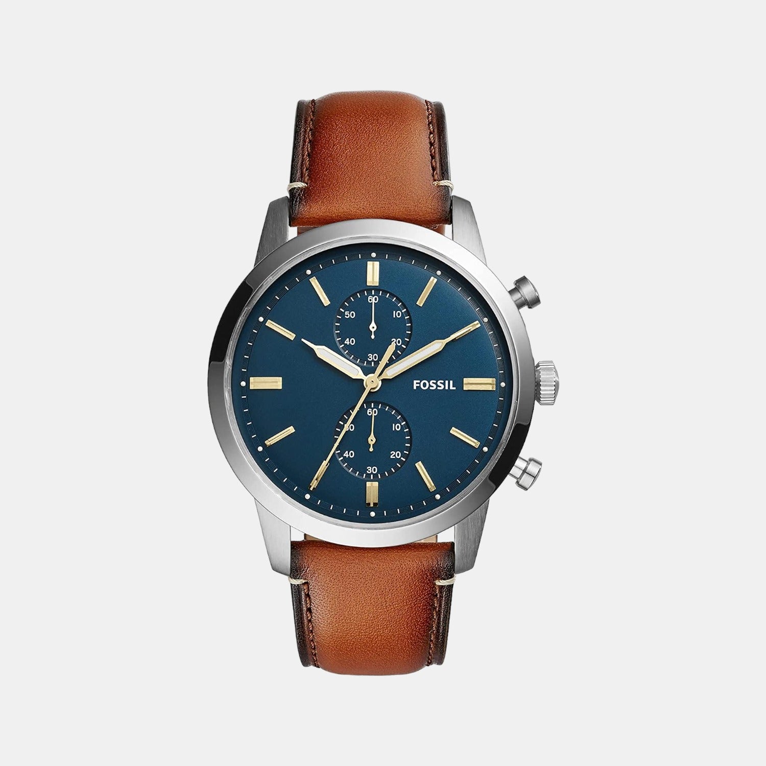 Fossil Round Blue Chronograph watch