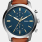 Male Blue Leather Chronograph Watch FS5279