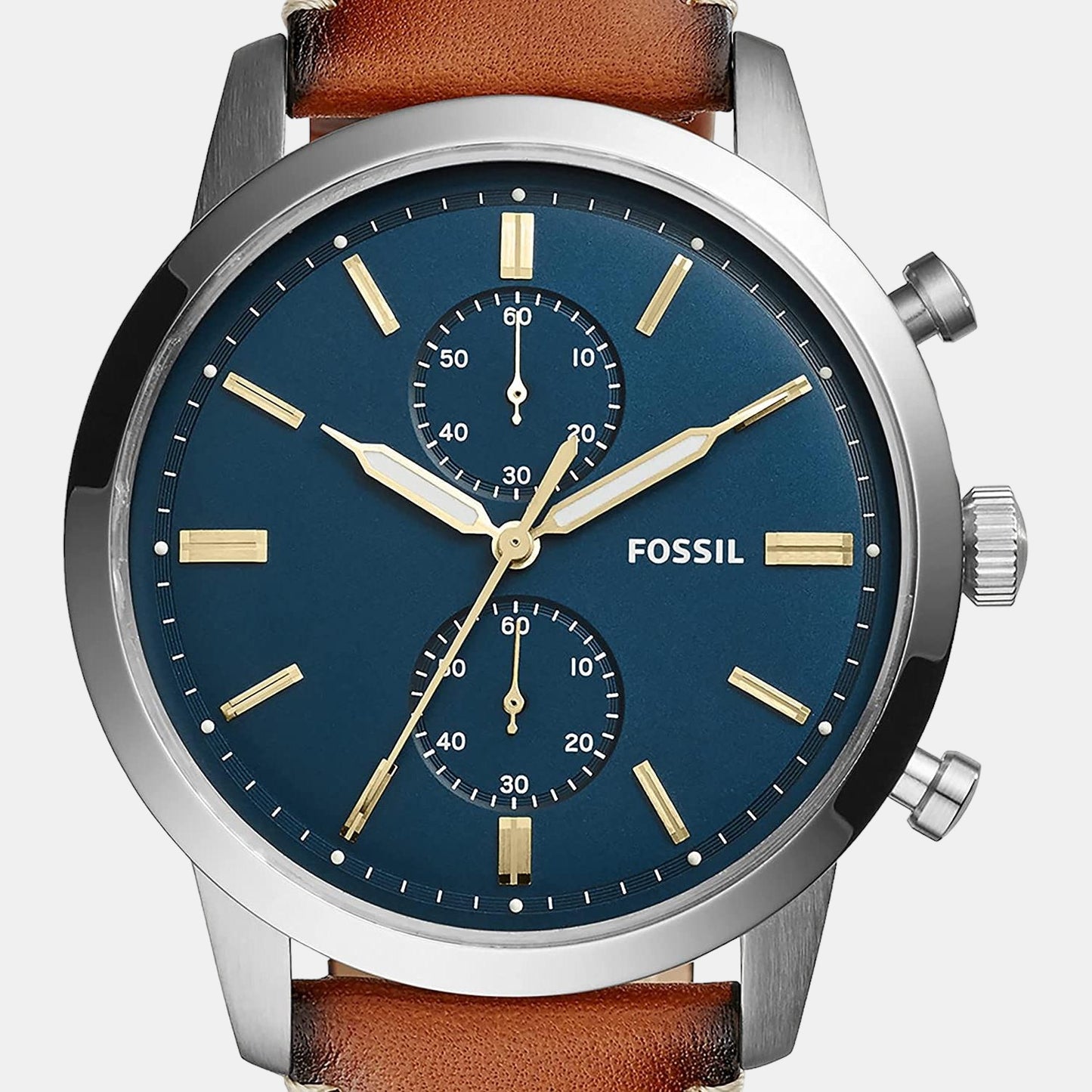 Male Blue Quartz Leather Chronograph Watch FS5279