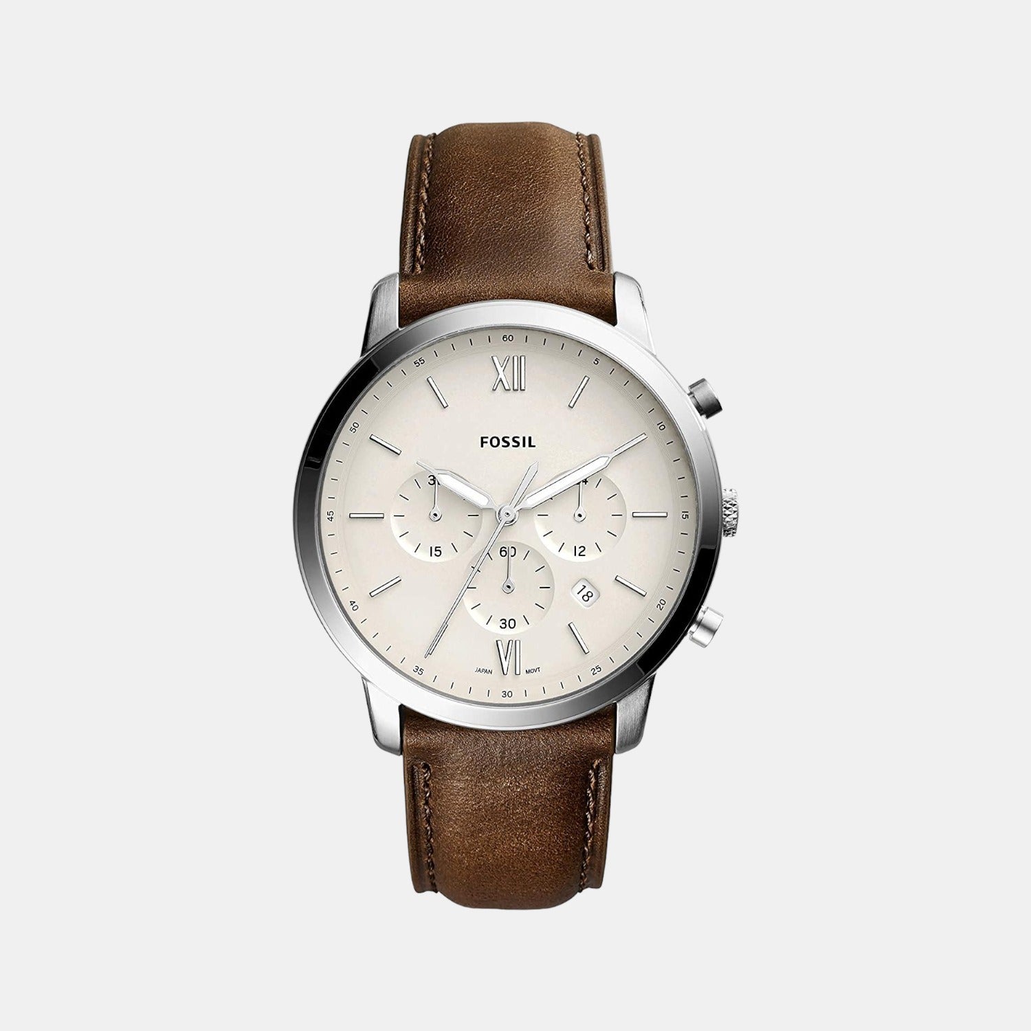 Fossil Round Cream Chronograph watch