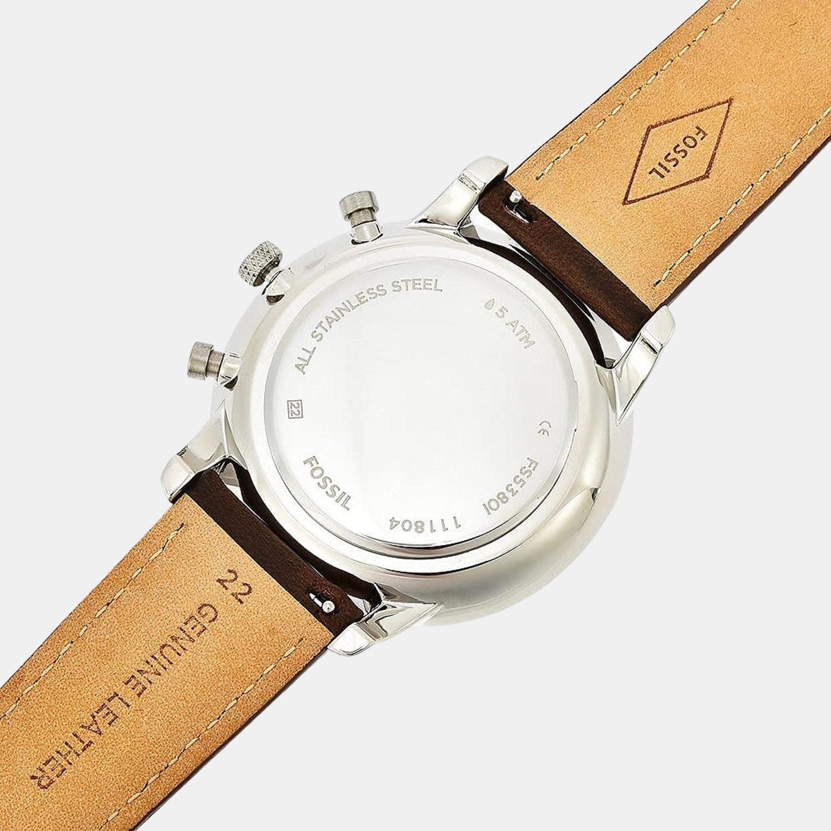 Neutra Men Quartz Silver Dial Chronograph Leather Watch FS5380