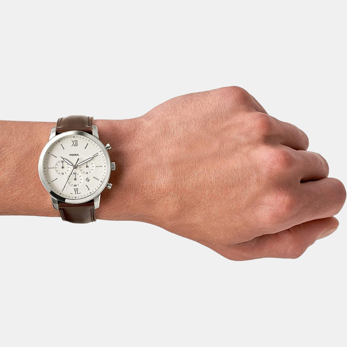 Fossil Leather Cream watch