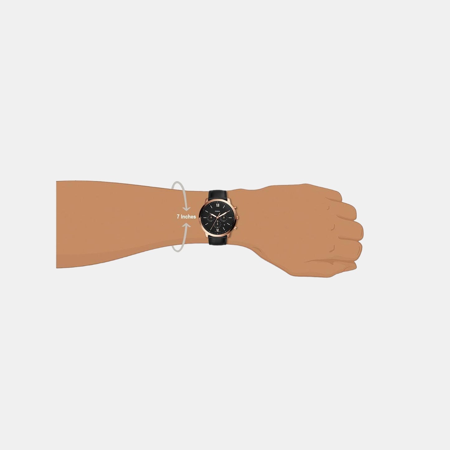 Male Black Quartz Leather Chronograph Watch FS5381