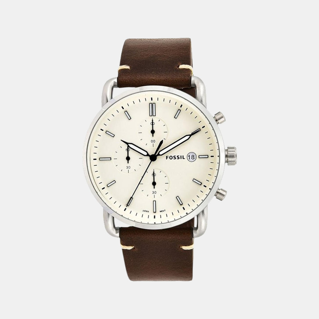 Fossil Round Cream Chronograph watch