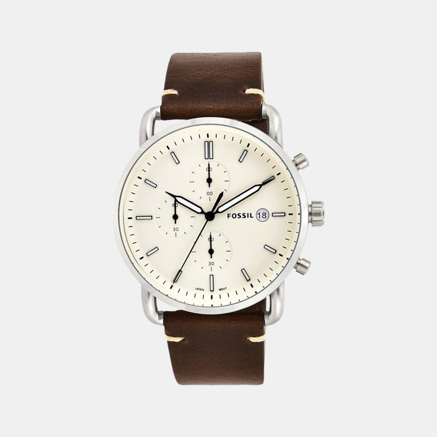 Fossil Round Cream Chronograph watch