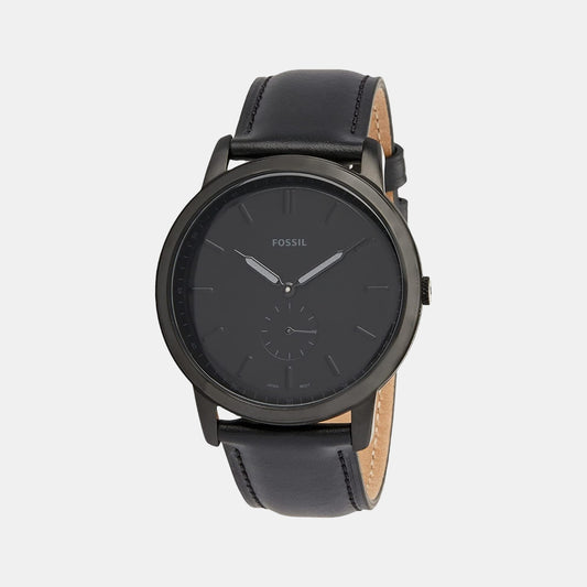 Male Black Analog Leather Watch FS5447