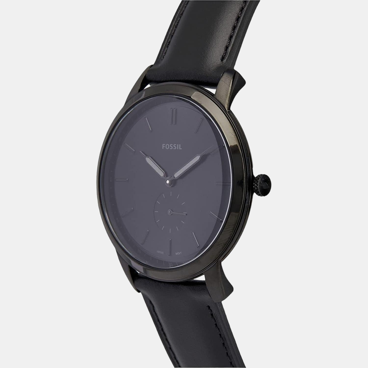 Fossil Male Black Analog Leather Watch | Fossil – Just In Time