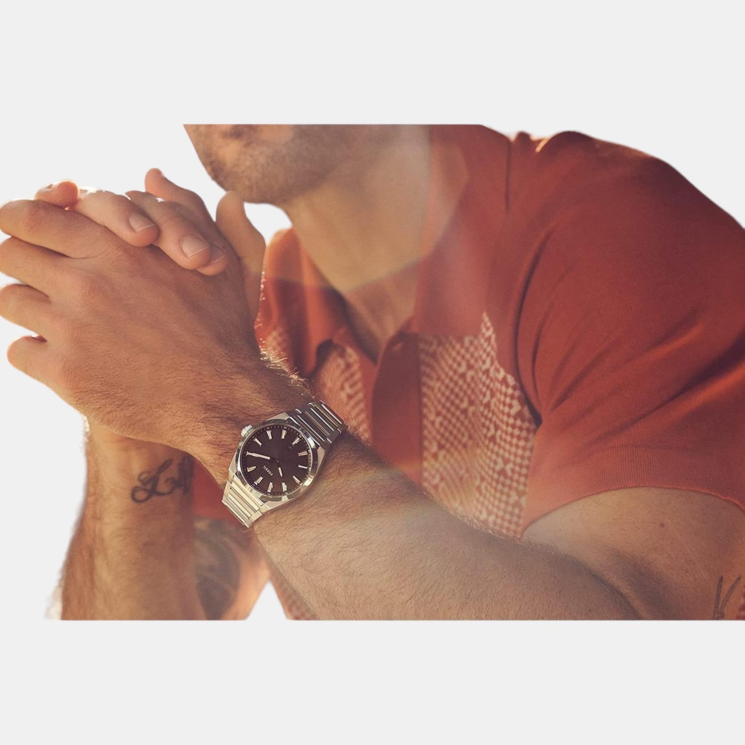 Fossil Round Quartz Analog Men watch