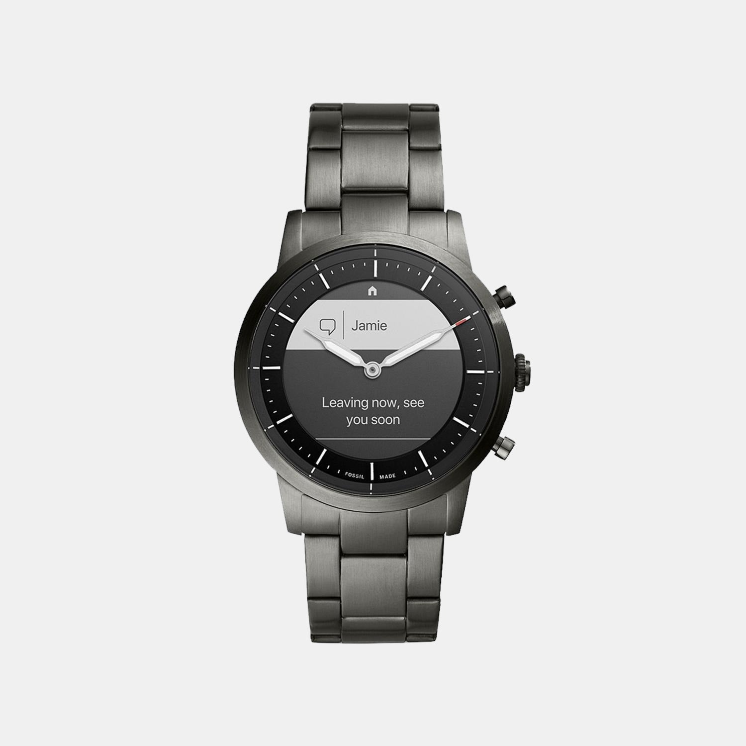 Fossil Men s Collider Hybrid HR Black Stainless Steel Smart Watch Fossil Just In Time