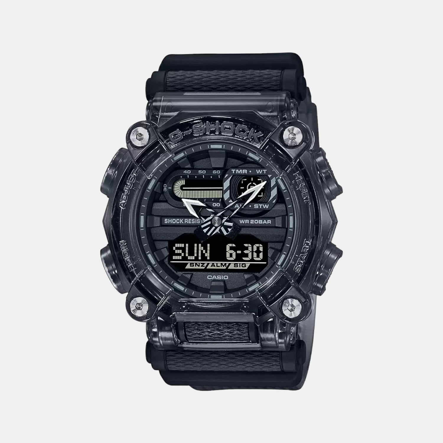 Casio black resin hot sale watch