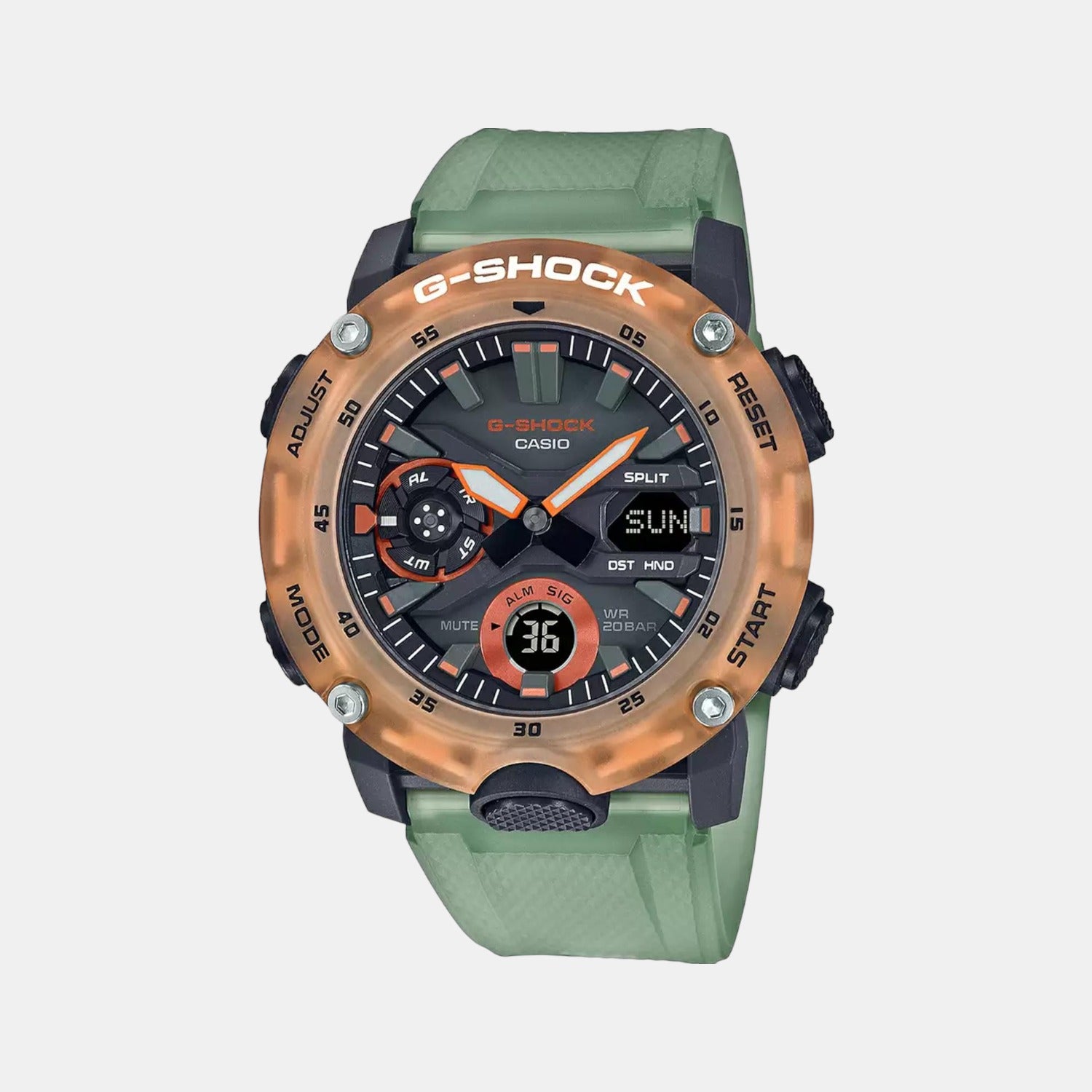 Casio Round Green Digital watch