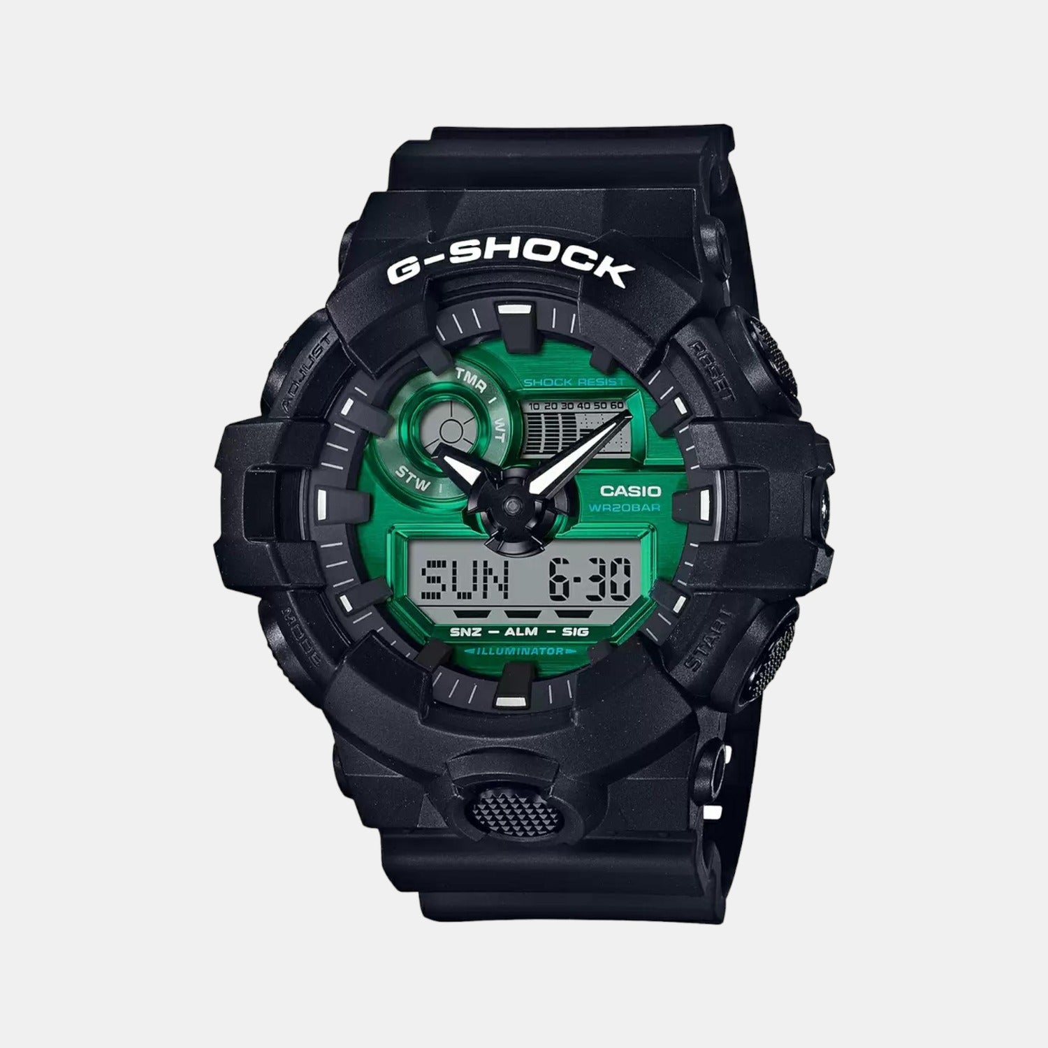 Casio Round Green Analog-Digital watch