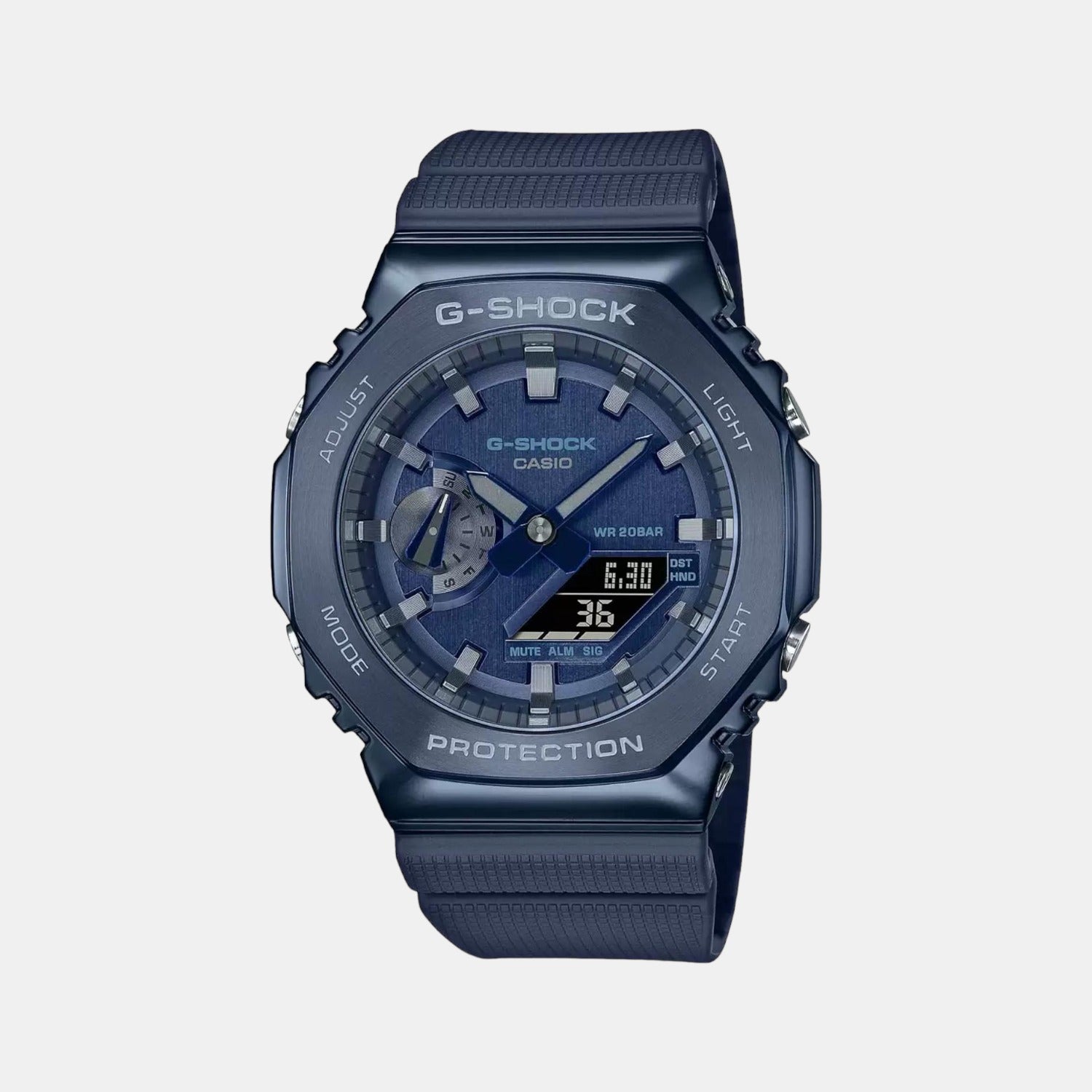  Casio GA-2100-1A2ER Blue Resin Digital Quartz Man Watch :  Clothing, Shoes & Jewelry