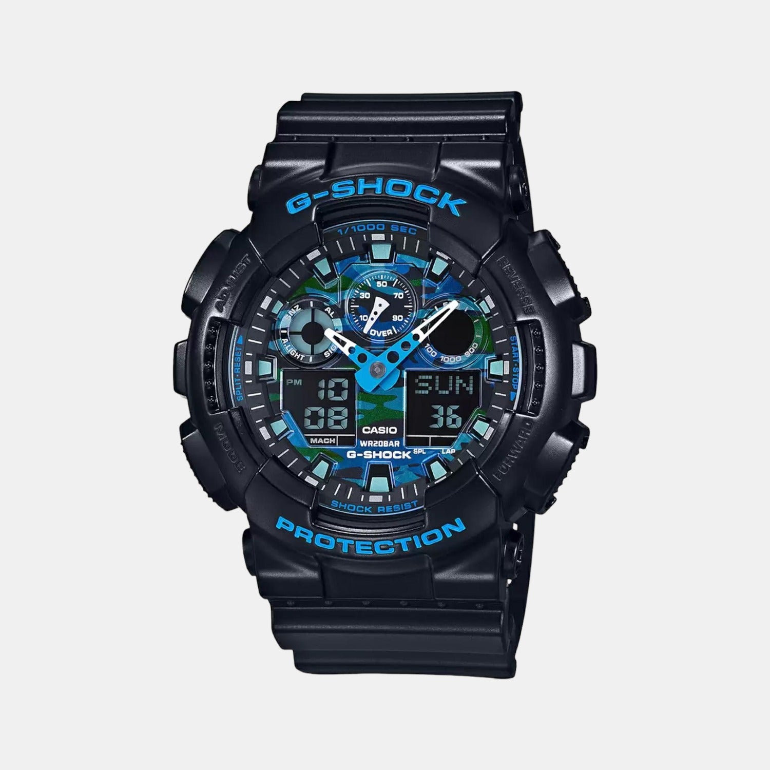 Black and blue g cheap shock watch