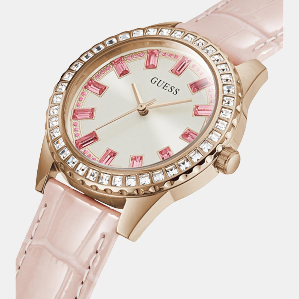 Guess Leather Rose Gold watch