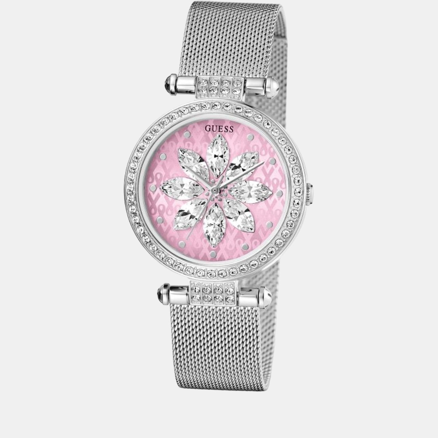 Guess Stainless Steel Round watch