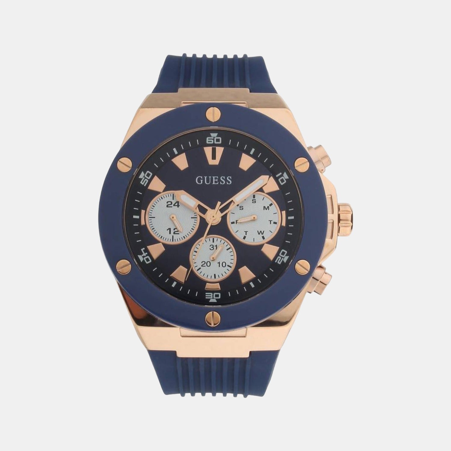 Guess Round Blue Chronograph watch