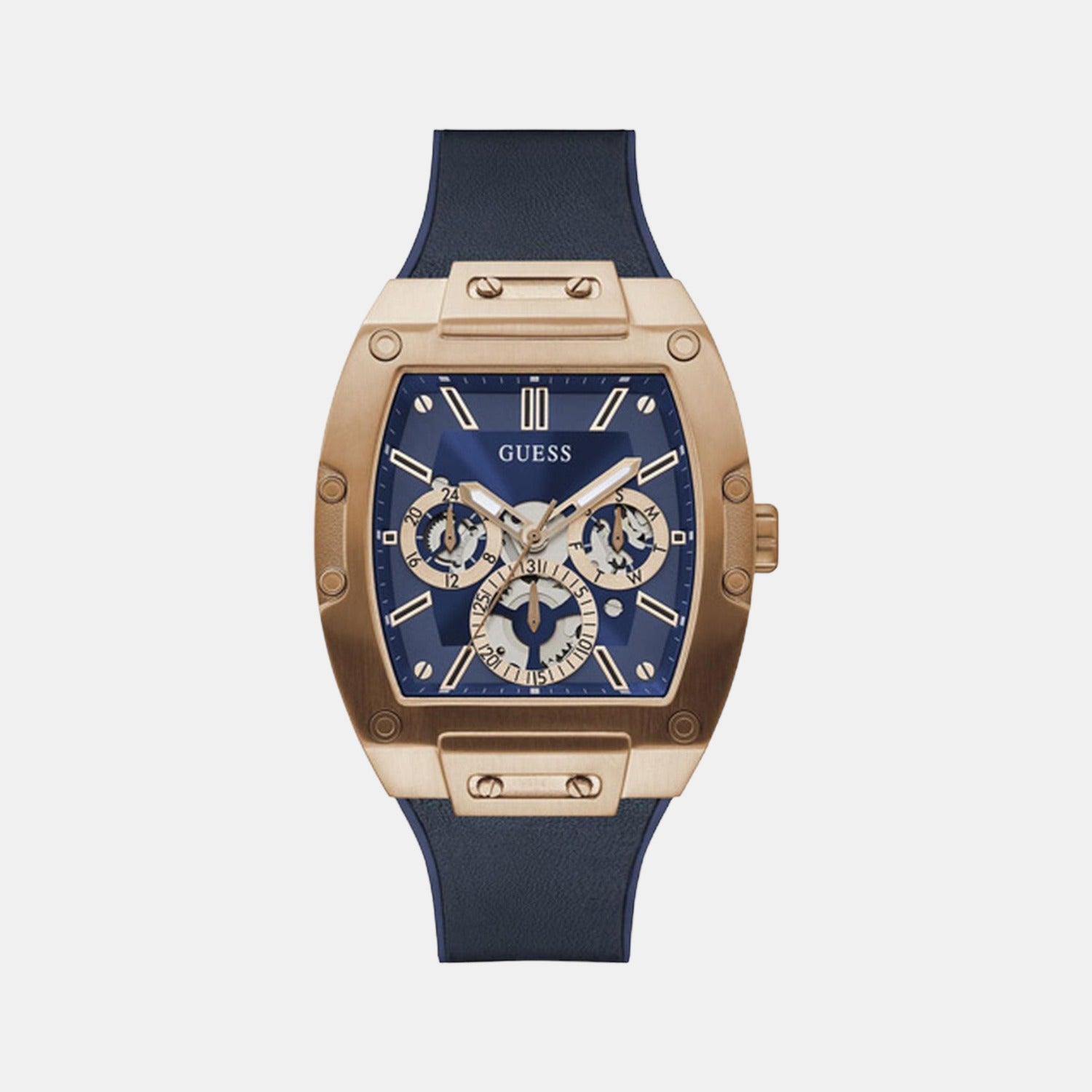 Guess Rectangular Blue Multi-Function watch