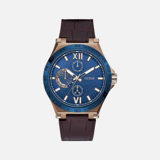 Male Blue Leather Chronograph Watch GW0204G2