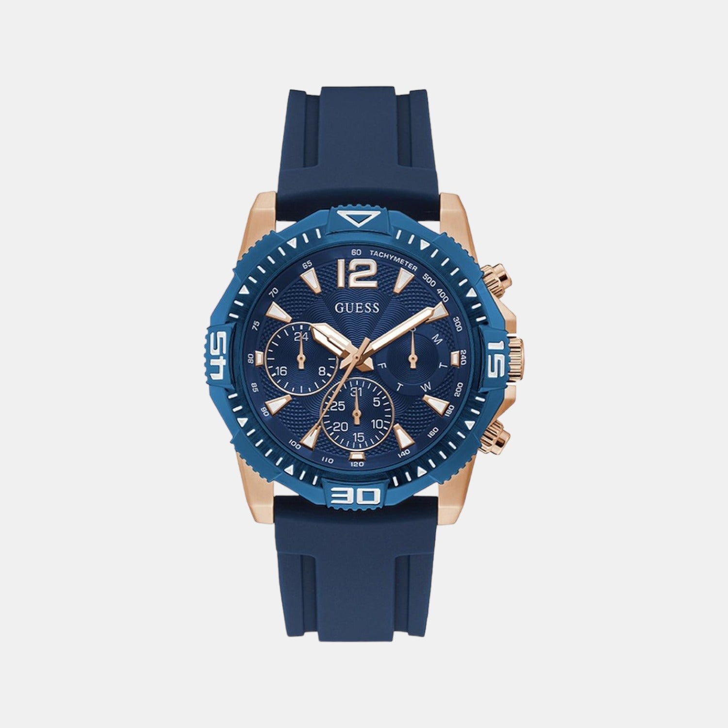 Guess Round Blue Chronograph watch