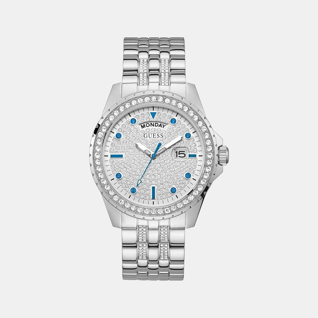 Guess Round Silver Analog watch