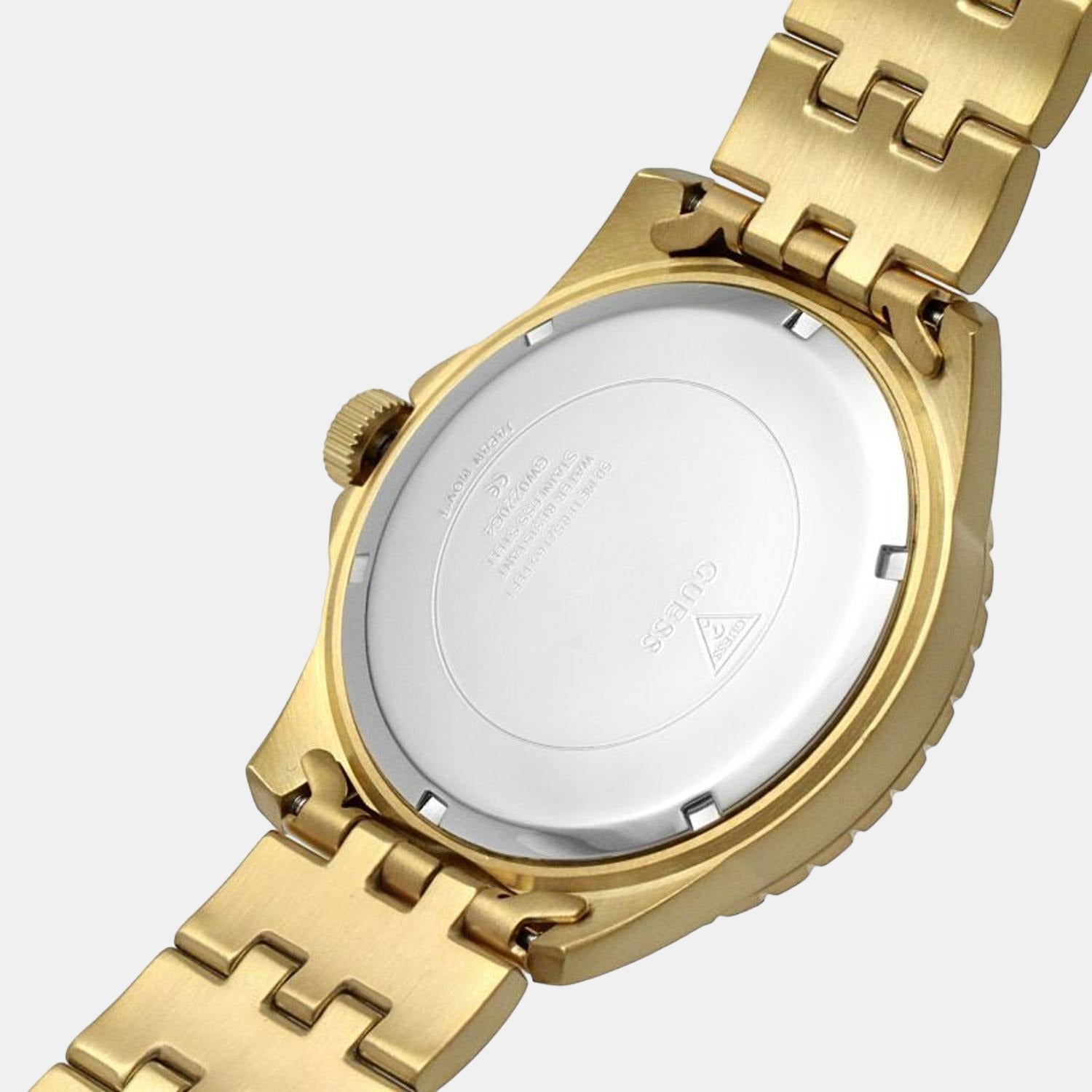 Guess Male Gold Analog Stainless Steel Watch Guess Just In Time