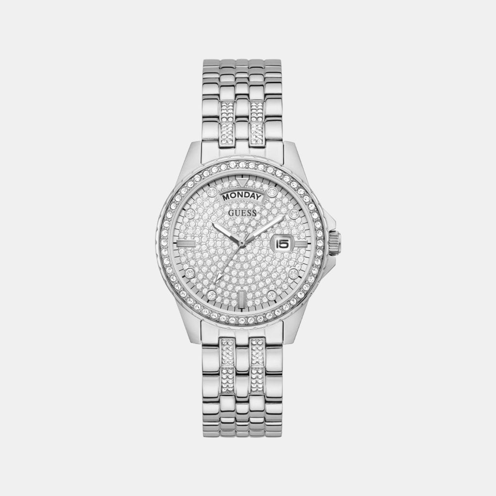 Guess Round Silver Analog watch