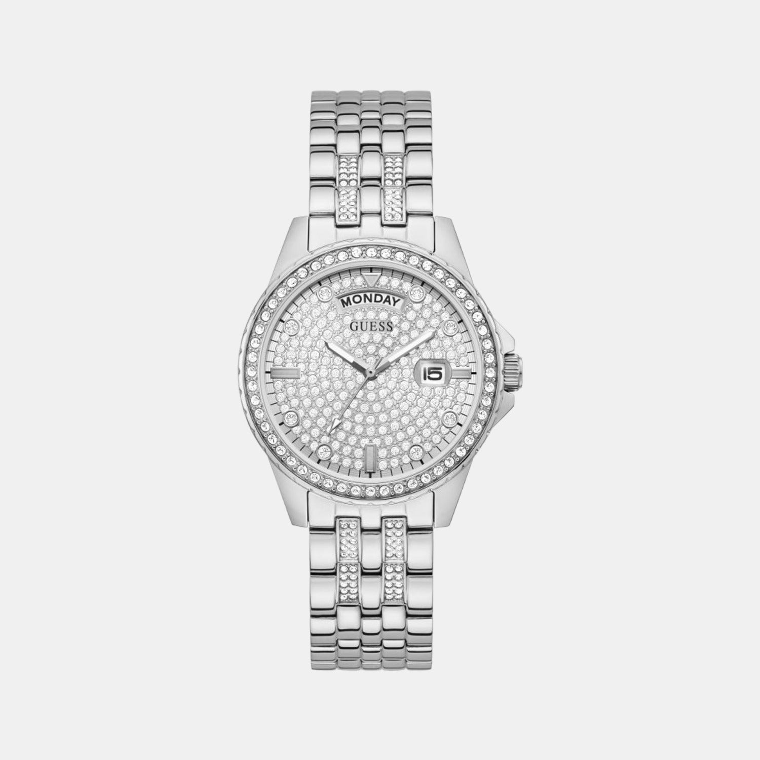 Guess Round Silver Analog watch