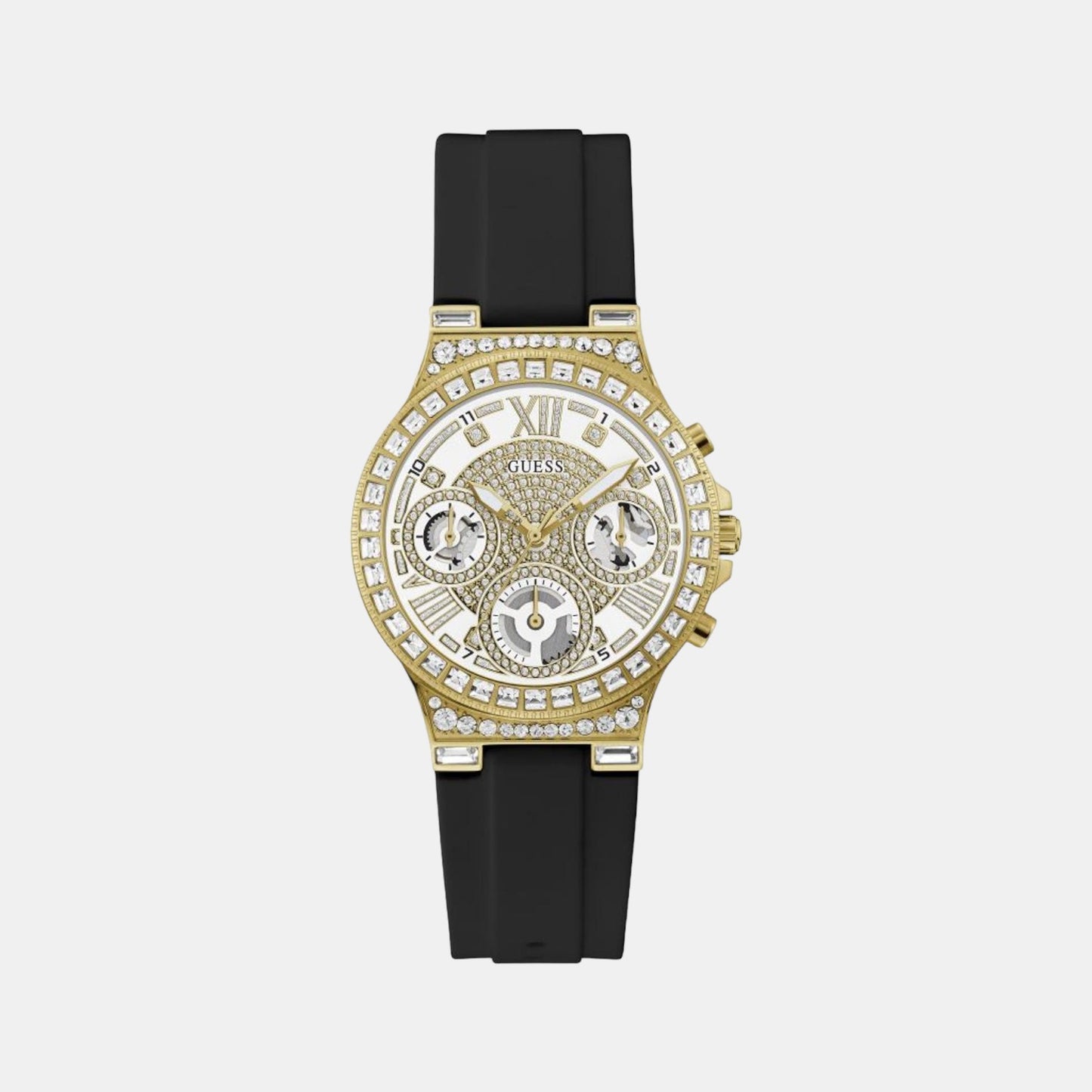 Female Gold Analog Silicon Watch GW0257L1