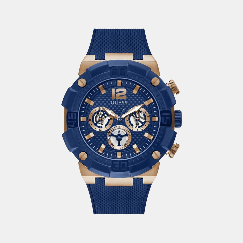 Guess Round Blue Analog watch