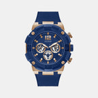 Guess Round Blue Analog watch